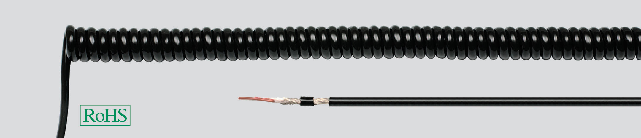 PUR electronic spiral cables unscreened